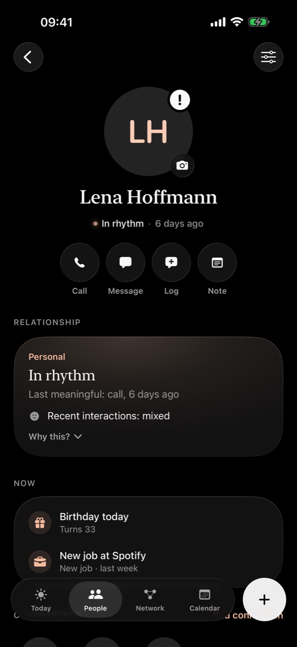 A profile with the story of a relationship
